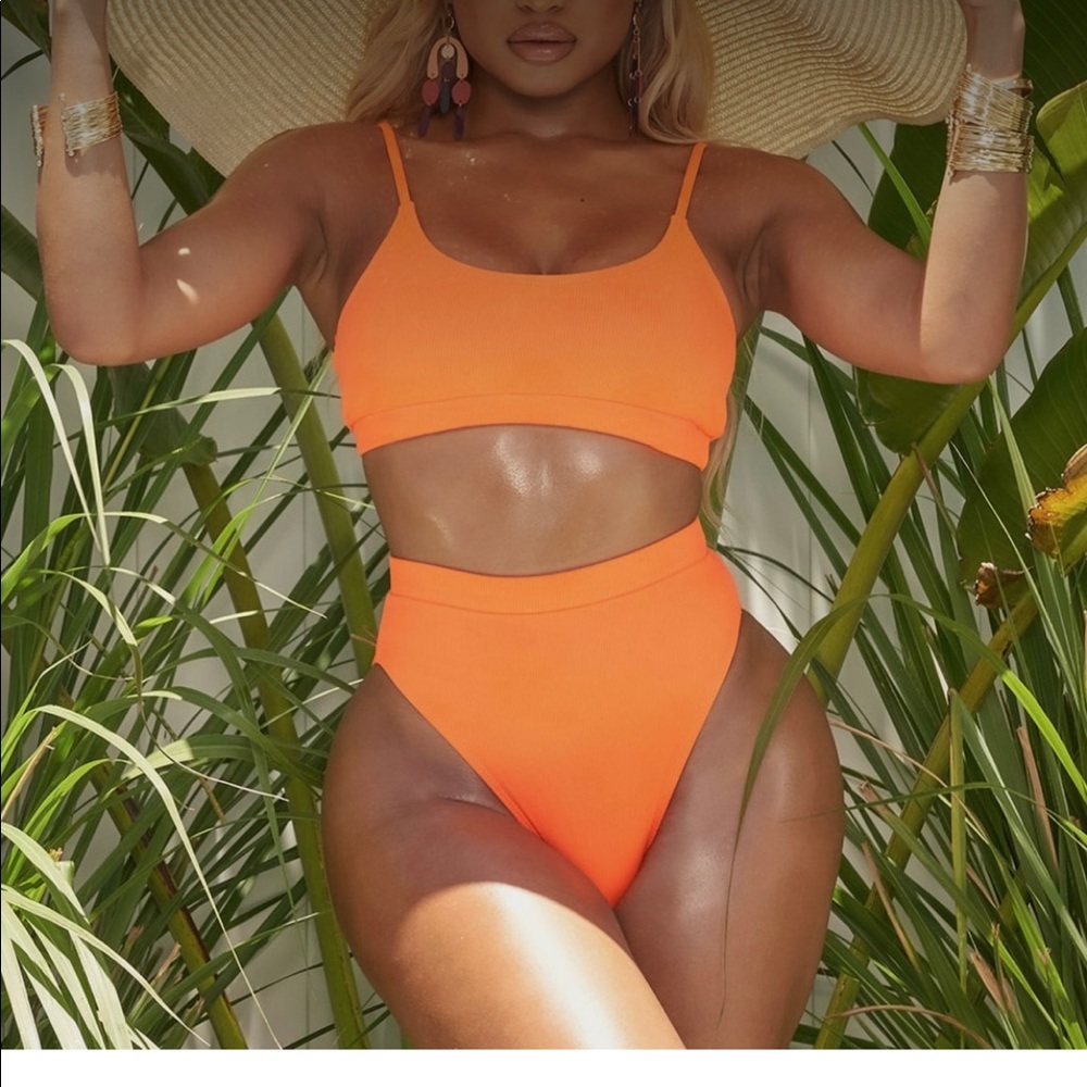 Orion Ribbed Bikini - Orange